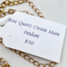 Load image into Gallery viewer, Necklace by SoulSkin - Rose Quartz Crescent Moon
