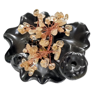 Incense Holder - Backflow Burner - Citrine Gem Tree