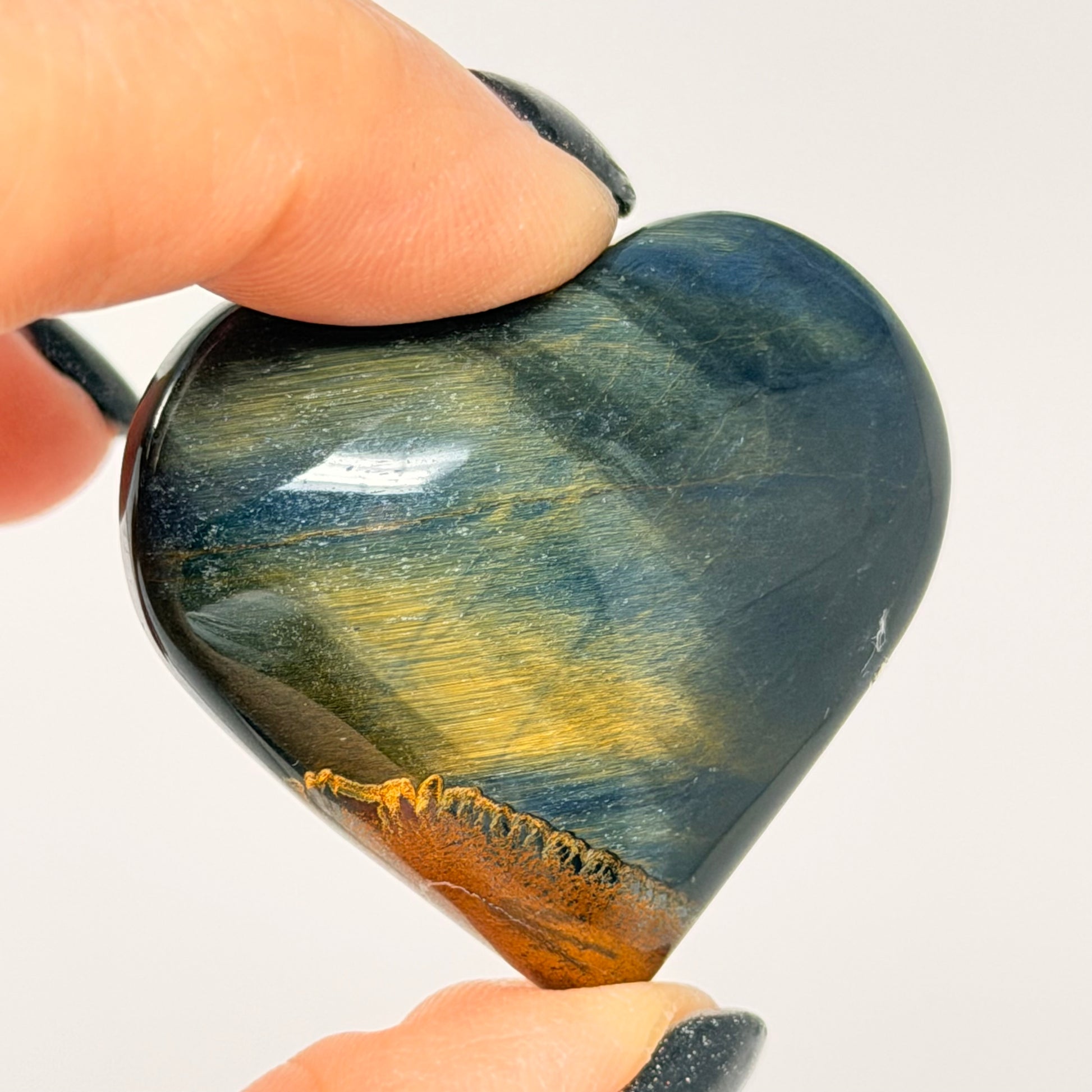 Blue Tigers Eye - Puffy Heart
