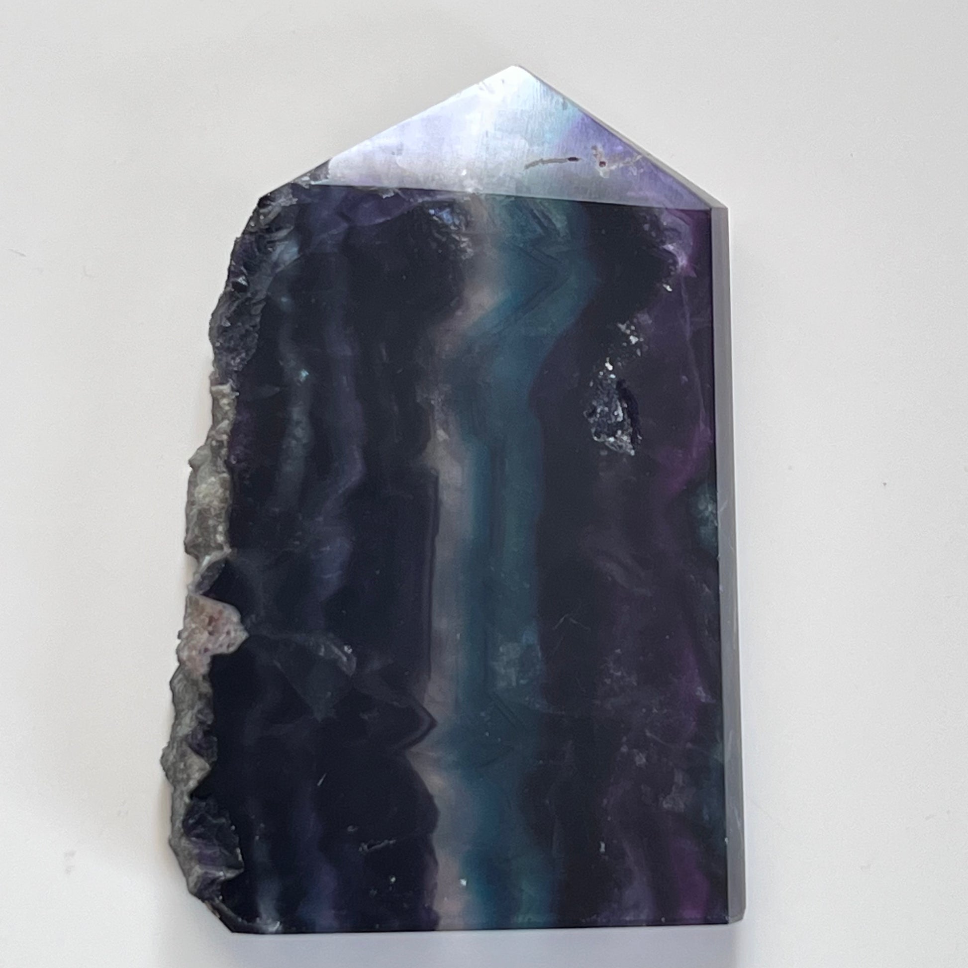 Rainbow Fluorite Slice with Rough Edge - $108