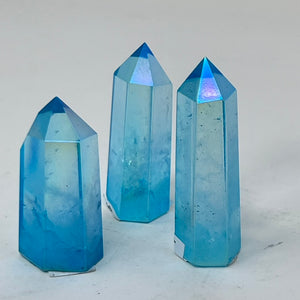 Aura Quartz Small Polished Point (Aqua)