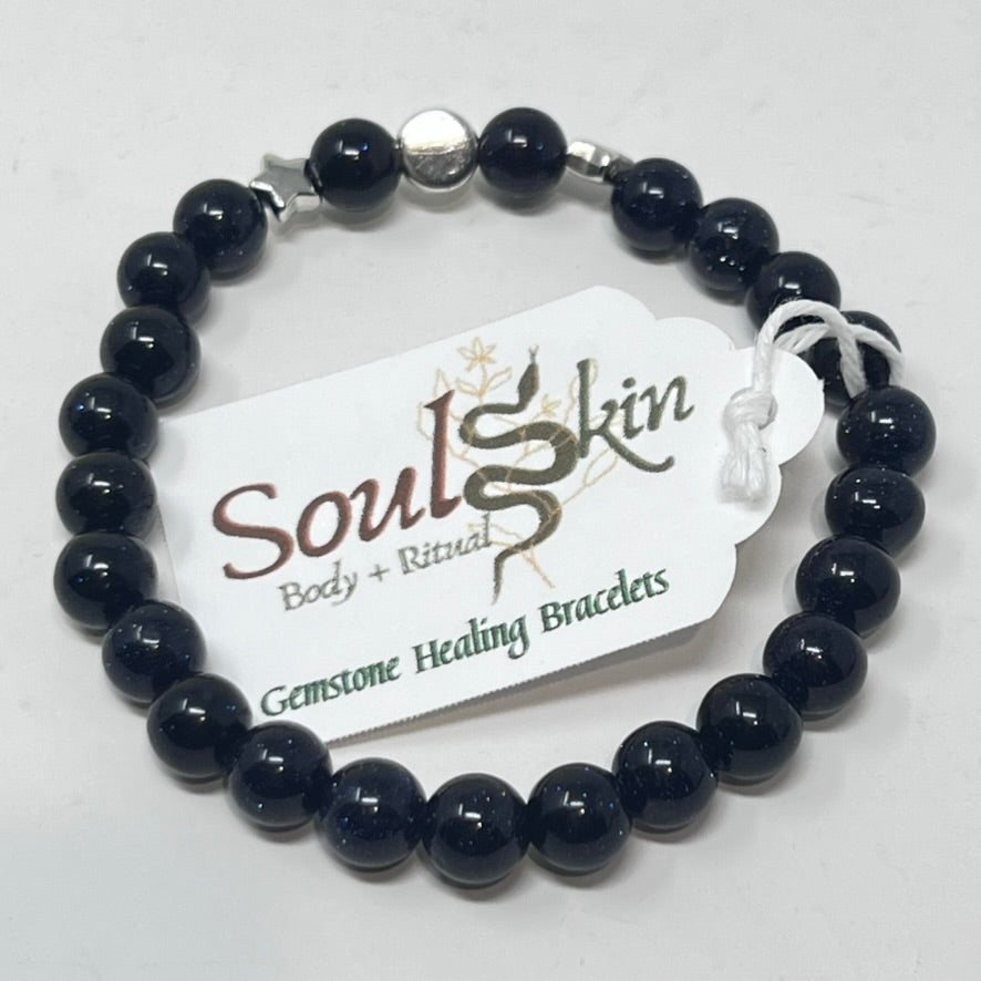 Bracelet by SoulSkin - Tourmaline, Amethyst & Black Labradorite