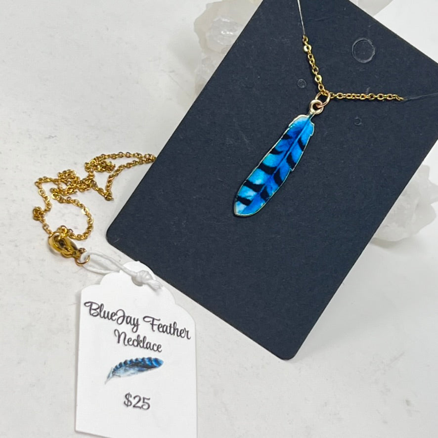 Necklace by SoulSkin - Blue Jay Feather