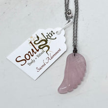 Load image into Gallery viewer, Necklace by SoulSkin - Rose Quartz Feather
