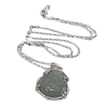 Load image into Gallery viewer, Quartz &amp; Canary Bamboo Buddha Necklace in Jade on Sterling Silver Chain
