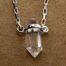 Load image into Gallery viewer, Quartz &amp; Canary Celestial Bar Necklace | Sterling Silver
