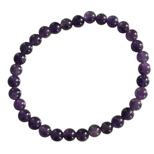 Bracelet - Amethyst Round Bead - 6mm