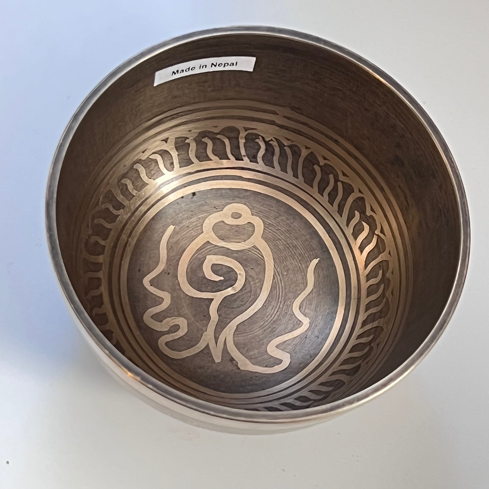 Singing Bowl  - Machine Etched Includes Wood Stick