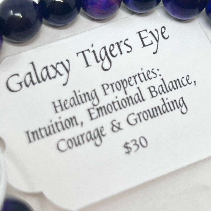 Bracelet by SoulSkin - Galaxy Tigers Eye with Triple Moon