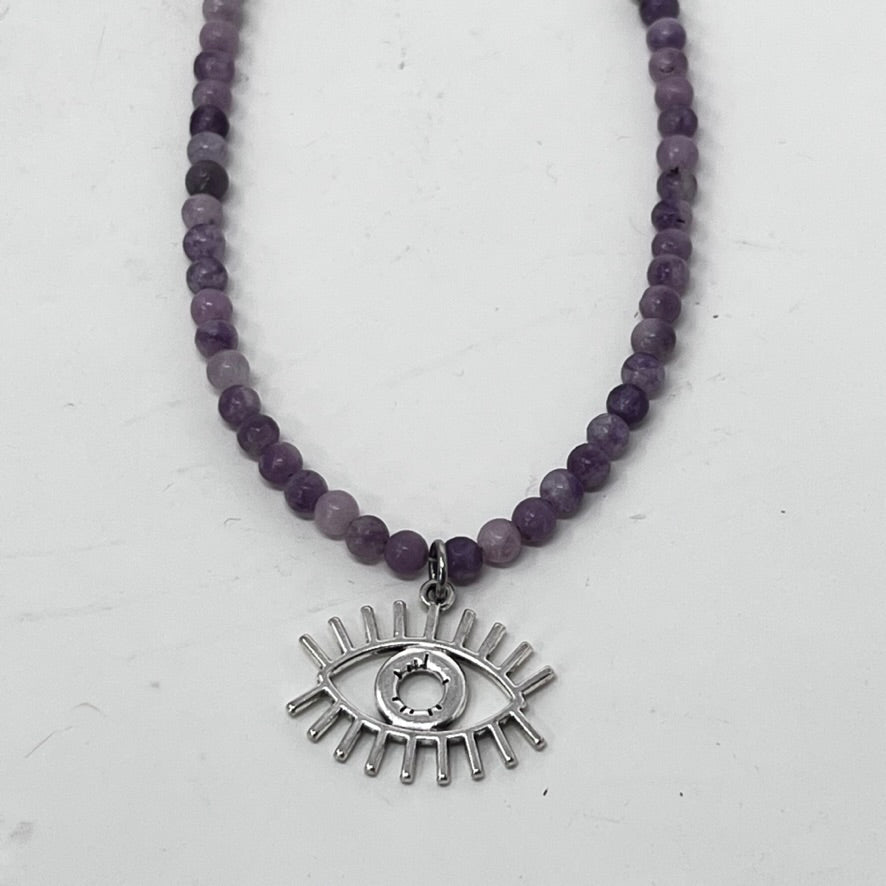 Necklace by SoulSkin - Lepidolite Cosmic Eye