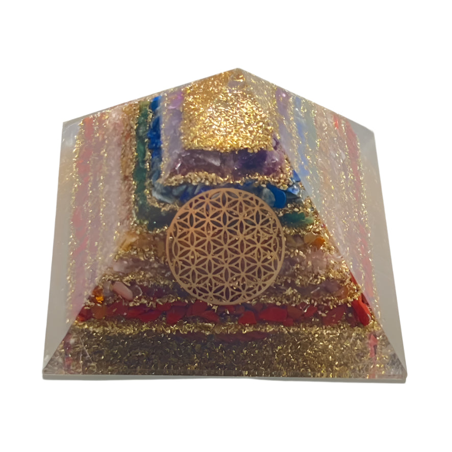 Orgone (Orgonite) Pyramid - Chakra Layers (large)