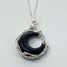 Load image into Gallery viewer, Necklace by Amy Nicholls - Silver Sheen Obsidian Moon
