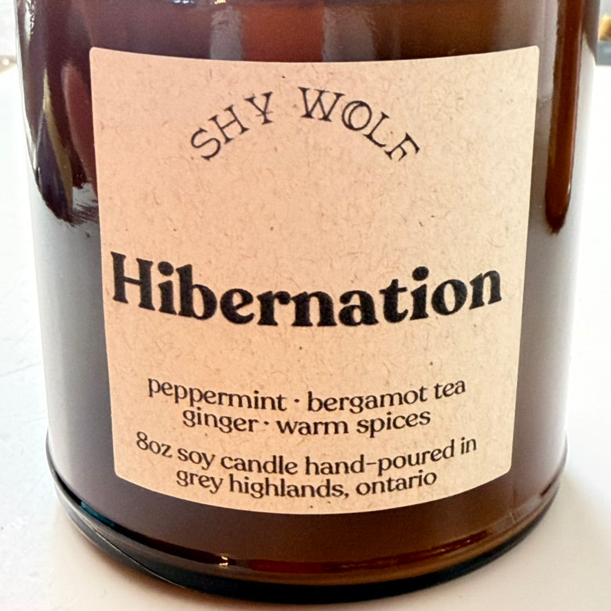 Shy Wolf Candle - Hibernation (Winter Candle)