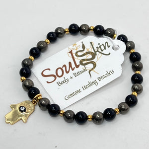 Bracelet by SoulSkin - Pyrite & Black Onyx