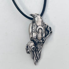 Load image into Gallery viewer, Cat &amp; Crow Pendant on Cord by SoulSkin
