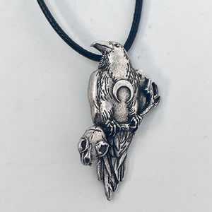 Cat & Crow Pendant on Cord by SoulSkin
