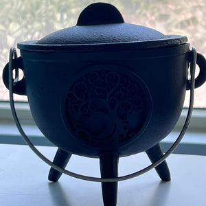 Cauldron - Cast Iron Black Tree of Life 4" (Large)