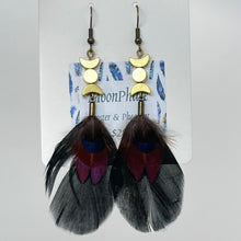 Load image into Gallery viewer, Feather Earrings by BlakByrd - MoonPhase (Rooster &amp; Pheasant)
