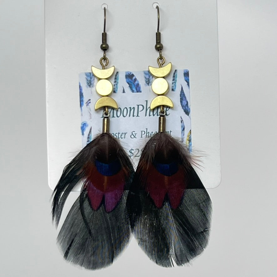 Feather Earrings by BlakByrd - MoonPhase (Rooster & Pheasant)