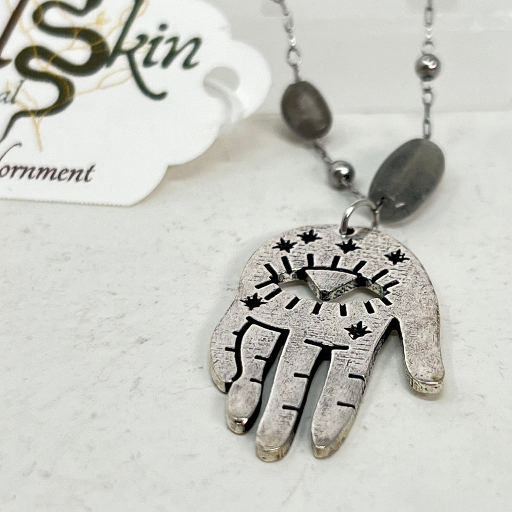 Necklace by SoukSkin - Labradorite & PALMISTRY Pendant