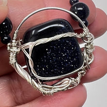 Load image into Gallery viewer, Witchy Rosary/Mala - Blue Goldstone/Labradorite/Selenite (Amy Nicholls)
