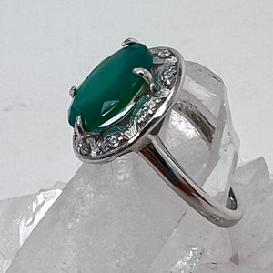 Ring - Mtrolite with Cubic Zirconia  by Amy Nicholls - Size 6