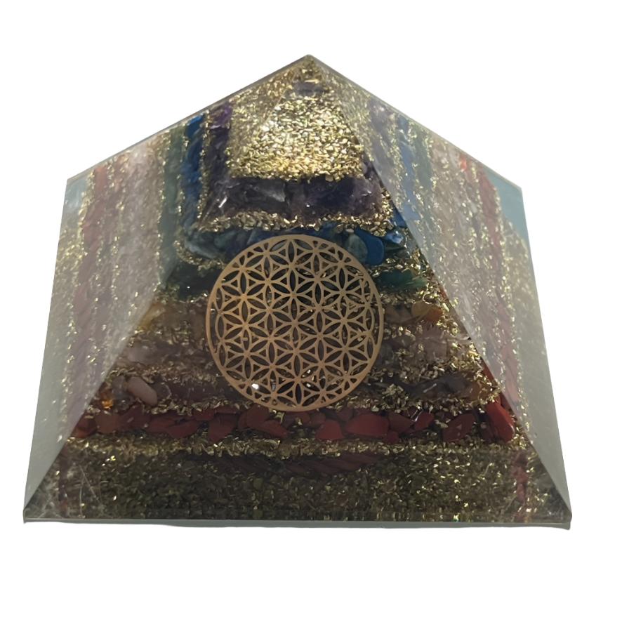 Orgone (Orgonite) Pyramid - Chakra Layers (large)
