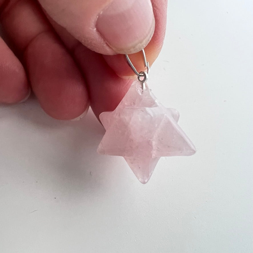 Rose Quartz Merkaba Pendant
