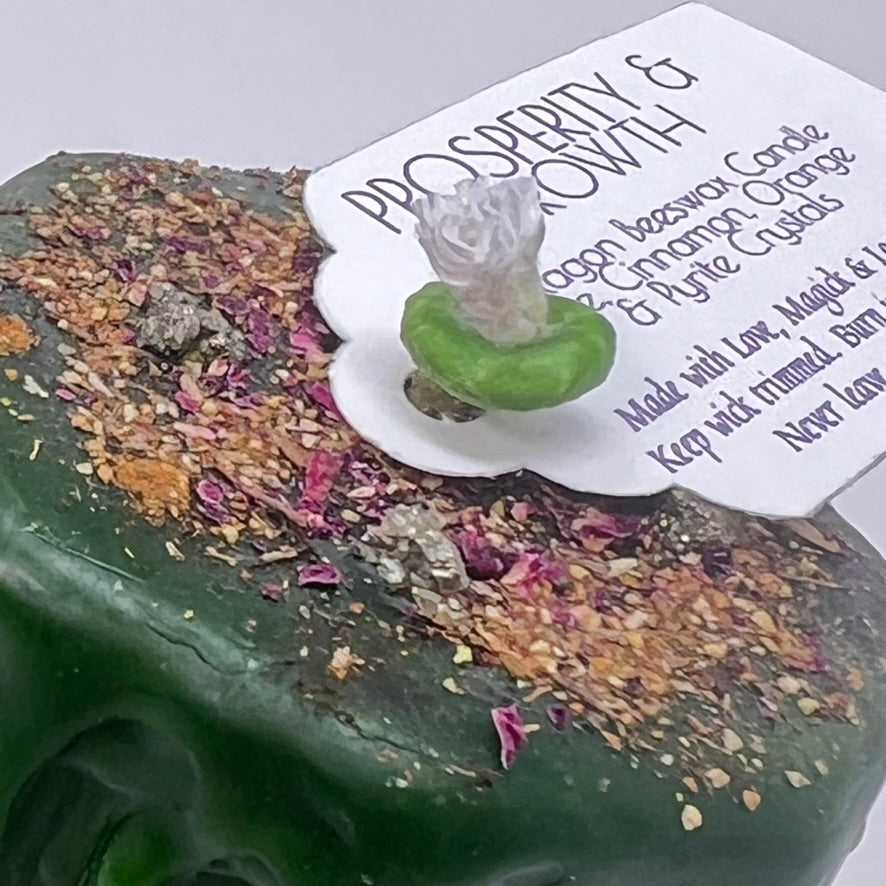 Beeswax Candle - Abundance (Green)