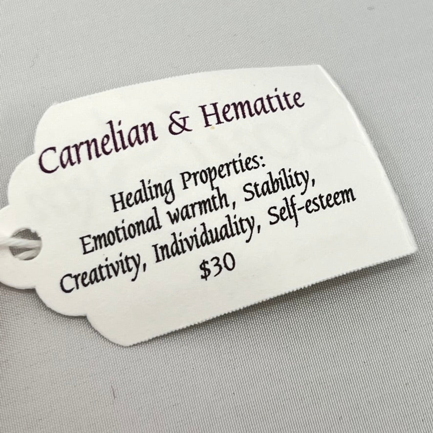 Bracelet by SoulSkin - Carnelian & Hematite