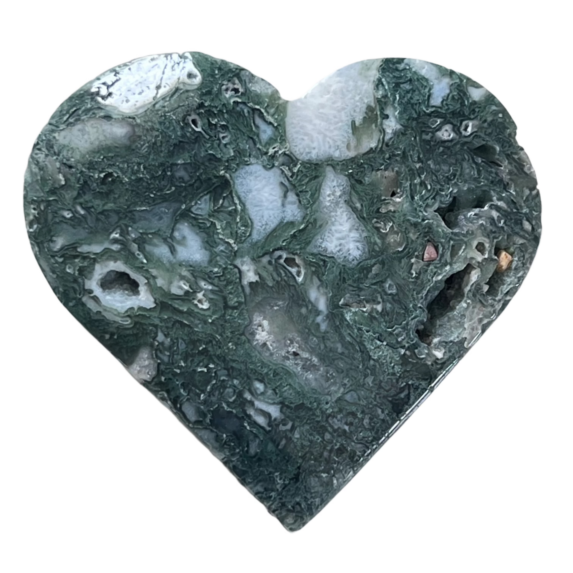 Moss Agate Heart - $44