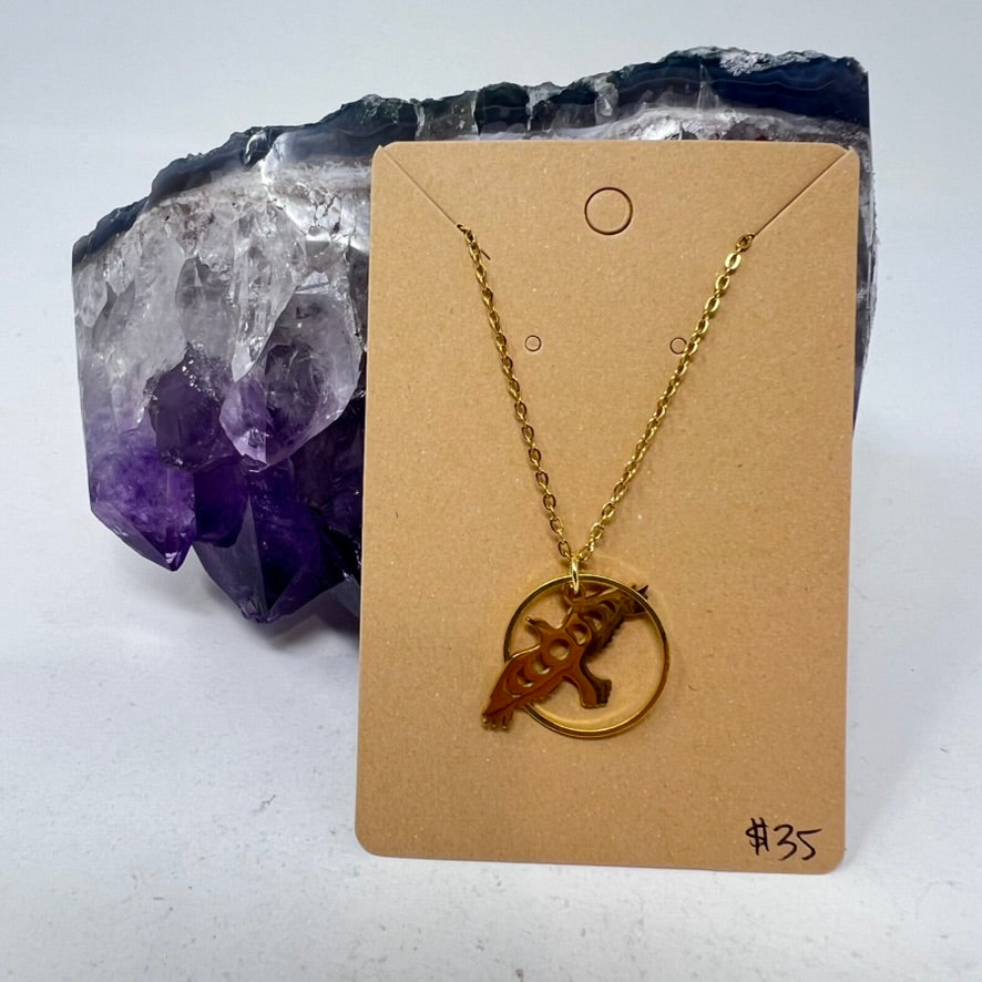 Raven Moon Pendant Necklace (Stainless Steel)