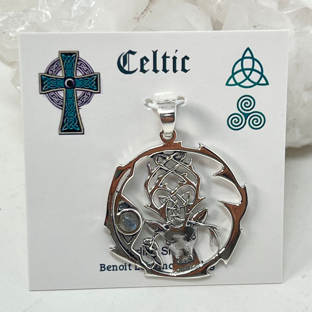 Pendant - Sterling Silver Celtic Deer