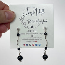 Load image into Gallery viewer, Earrings by Amy Nicholls - Blue Goldstone (Silver)
