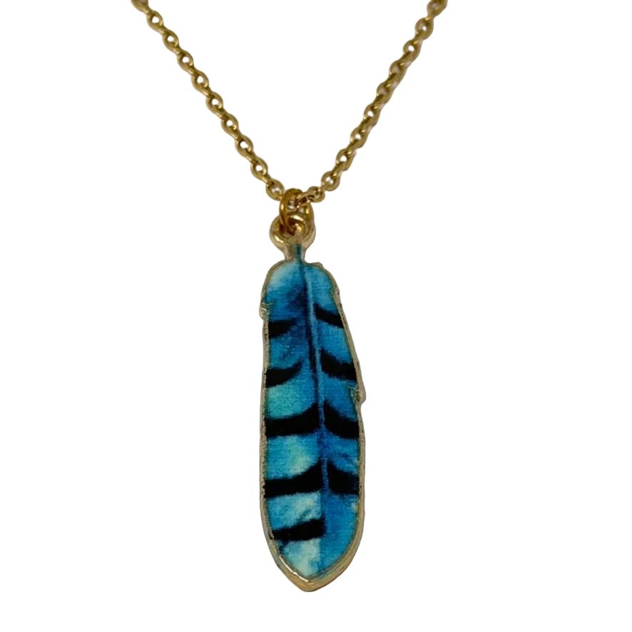 Necklace by SoulSkin - Blue Jay Feather