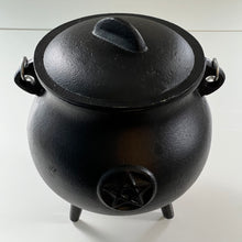 Load image into Gallery viewer, Cauldron - Cast Iron Black Pentacle (Large - 7.5&quot;)
