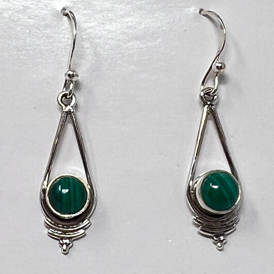 Earrings - Malachite