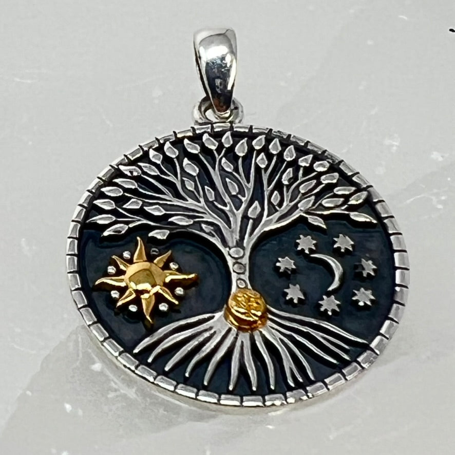 Sterling Silver Pendant - Tree/Star/Moon