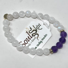Load image into Gallery viewer, Bracelet by SoulSkin - Moonstone &amp; Amethyst
