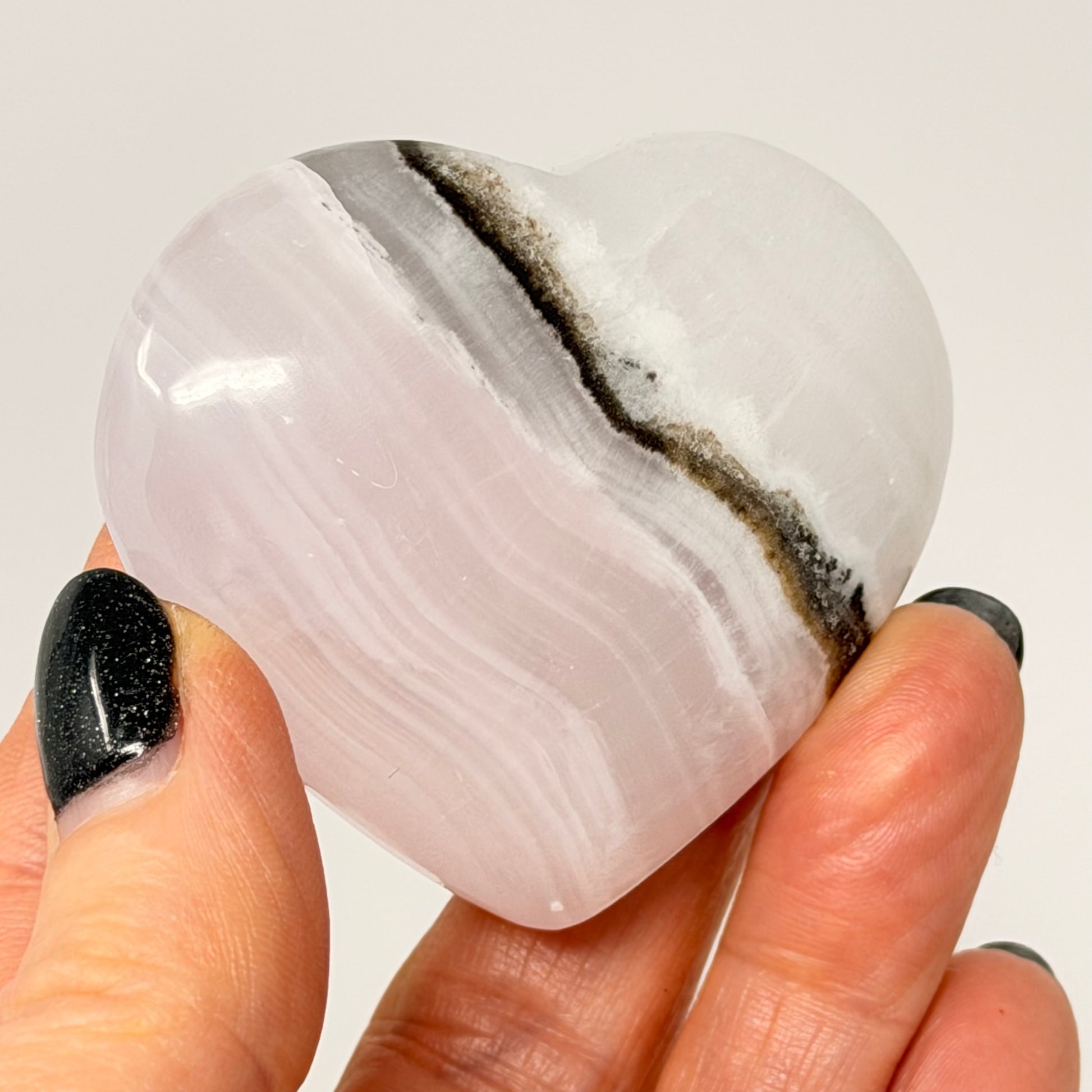 Smoky Mangano Calcite Puffy Heart