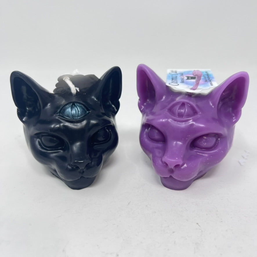 Beeswax Cosmic Cat Candle by BlakByrd