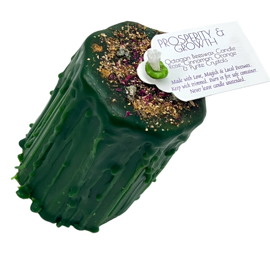 Beeswax Candle - Abundance (Green)