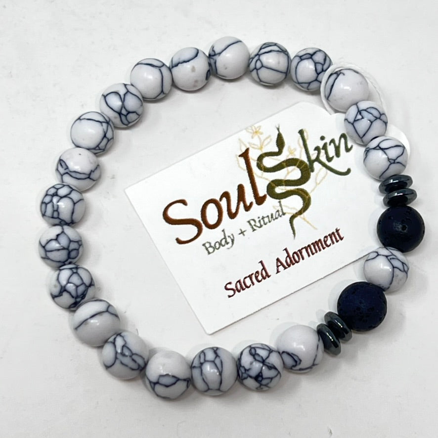Bracelet by SoulSkin - Protect My Peace (Howlite)