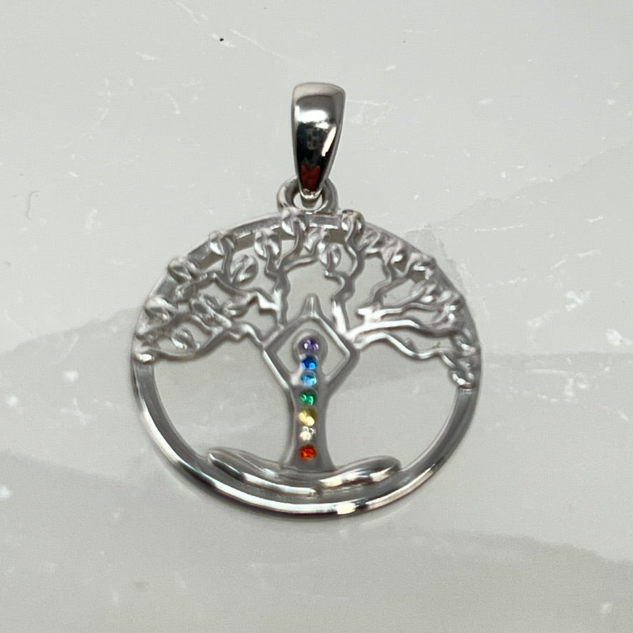 Sterling Silver Pendant - Chakra/Tree