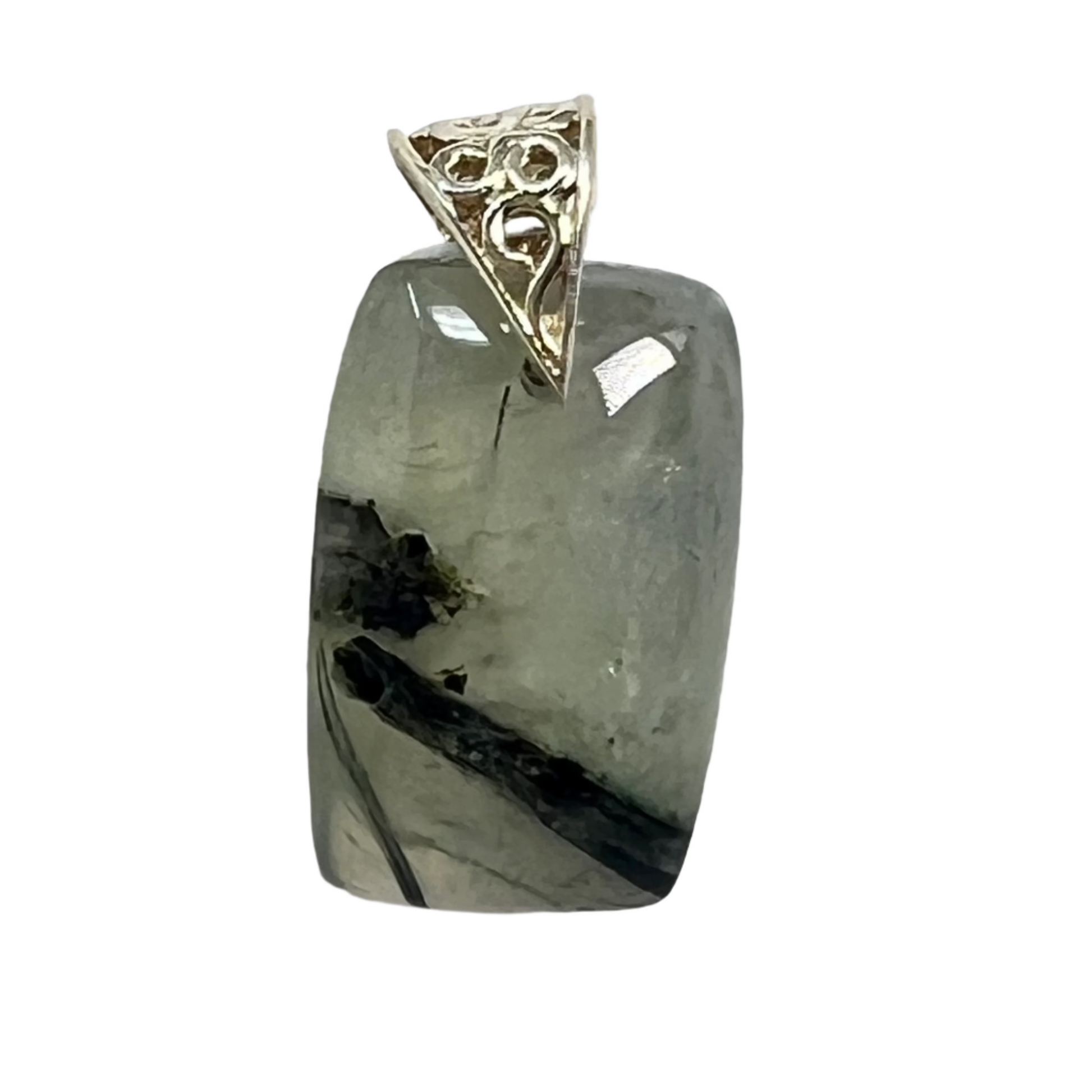 Pendant - Prehnite (with Tourmaline)