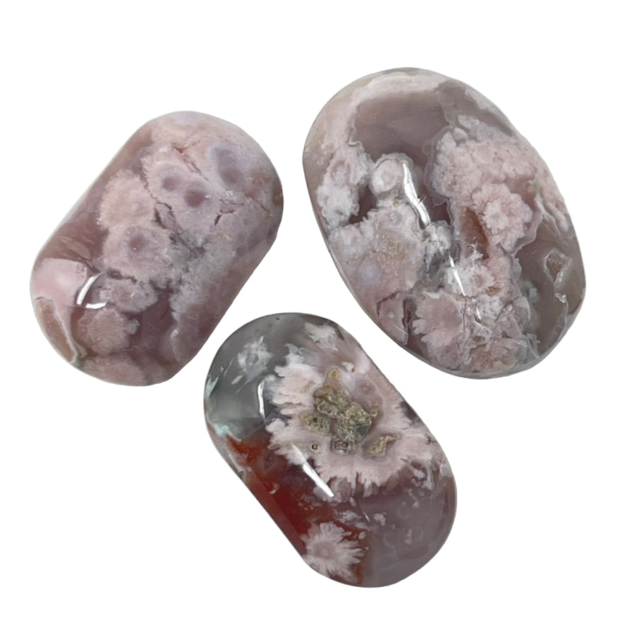 Flower Agate Palm Stone