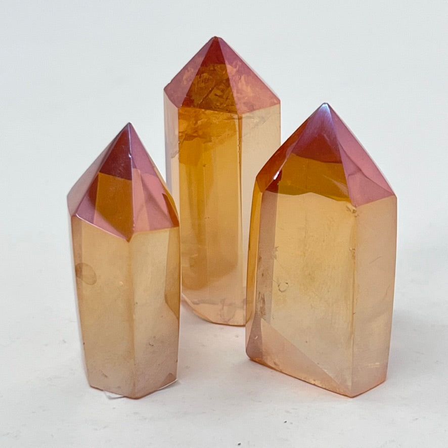 Aura Quartz Small Polished Point (Champagne/Tangerine)