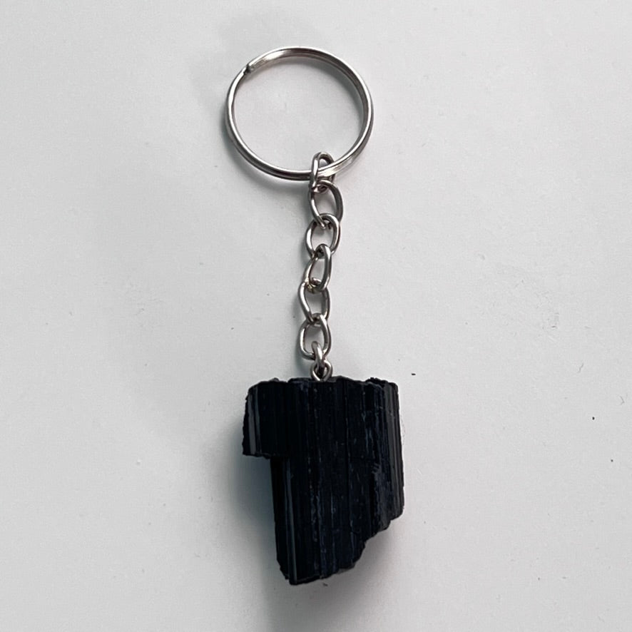 Black Tourmaline (Roughj) Keychain