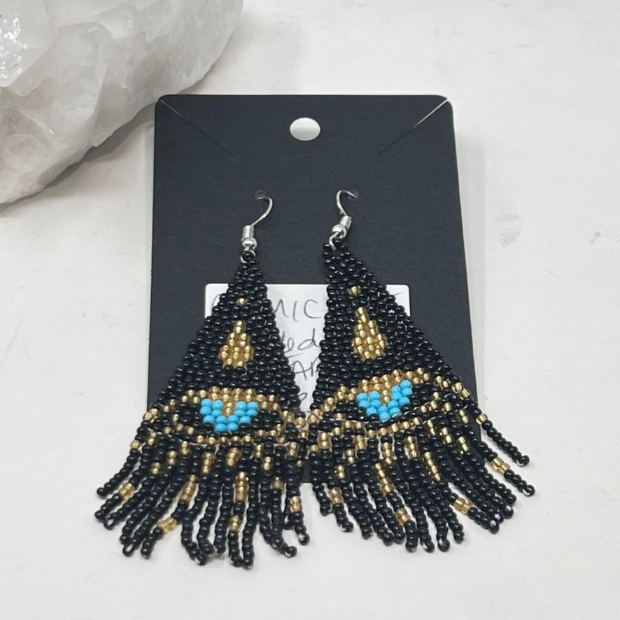 Beaded Earrings by BlakByrd - Cosmic Eye Beaded