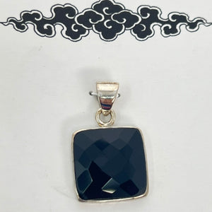 Pendant - Black Onyx (Square - Faceted)